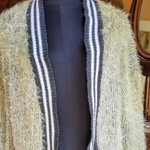 Fuzzy varsity cardigan size M